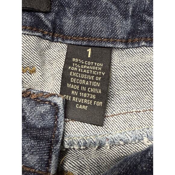 Z2 Jeans Size 1 Y2K VTG Capri Stitching Dark Stonewashed Embroidered Pockets - Picture 7 of 10